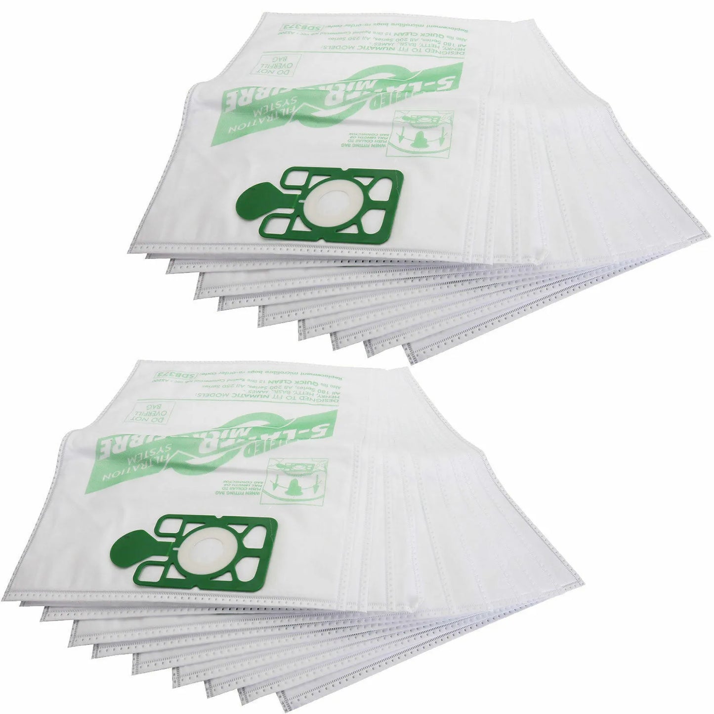 20 x Numatic Henry Hetty Microfibre Hoover Bags Vacuum Cleaner Cloth HEPA Bags